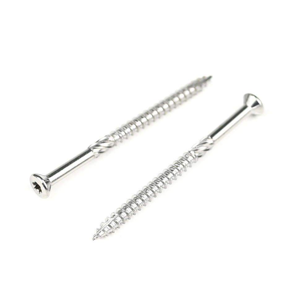 Stainless Steel A4 Decking Screw Trim Head Torx 60mm Chipboard Screws For Wood Guardrail