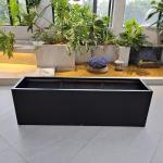 Matte Garden Fiberglass Flower Pots Black Color For Outside