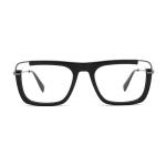 Unisex Square Acetate Metal Glasses Flat Top Big Eyeglass Frames