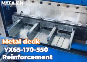 Quality 95mm Shaft Diameter Embossing Metal Roll Forming Equipment For YX65-170-550 Floor Deck With Hydraulic Cutting System wholesale