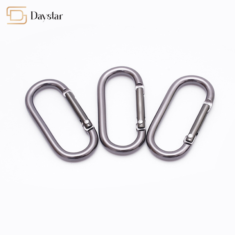 Heavy Duty Metal Spring Hook , Oval Rectangle Keychain Snap Clip For Bag Hiking