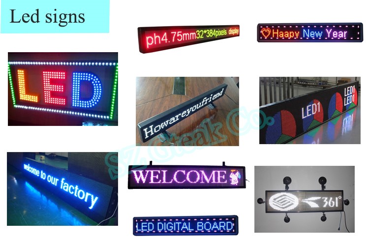 customized size pannello panel sign led scrolling message  illuminated sign for car