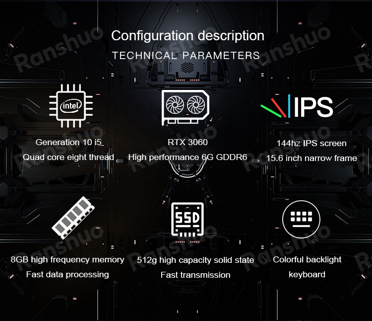 Weight 2.6kg 17 Inch Display Laptop RTX3060 RTX3070 Graphics Card 4G 8G RAM
