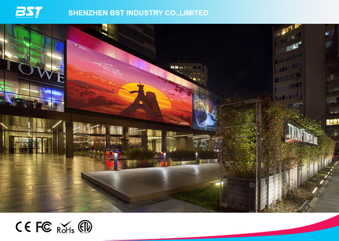 Multimedia Outdoor Advertising Led Display , Outside Led Screen Pixel Pitch 8mm