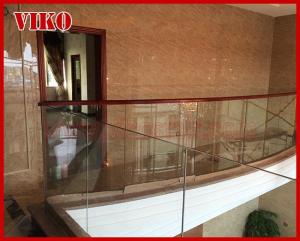 Quality Glass Spigot For Glass Railing VH114SB Wooden Cap Handrail Glass Spigot Tempered glass UChannel RailingClea wholesale