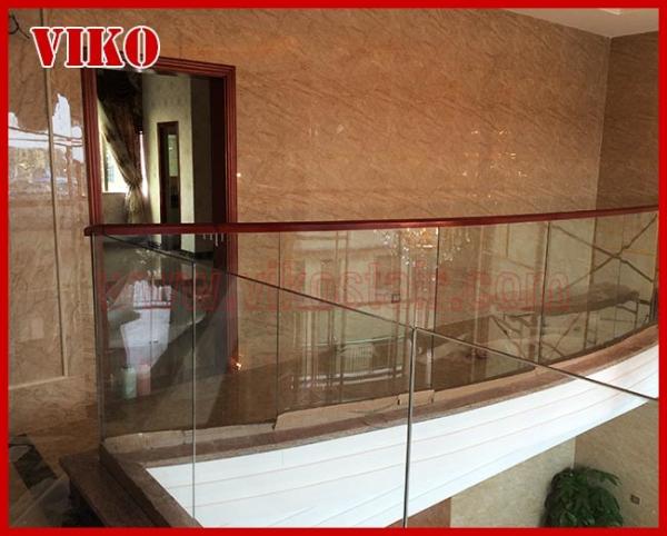 Glass Spigot For Glass Railing VH114SB Wooden Cap Handrail Glass Spigot Tempered