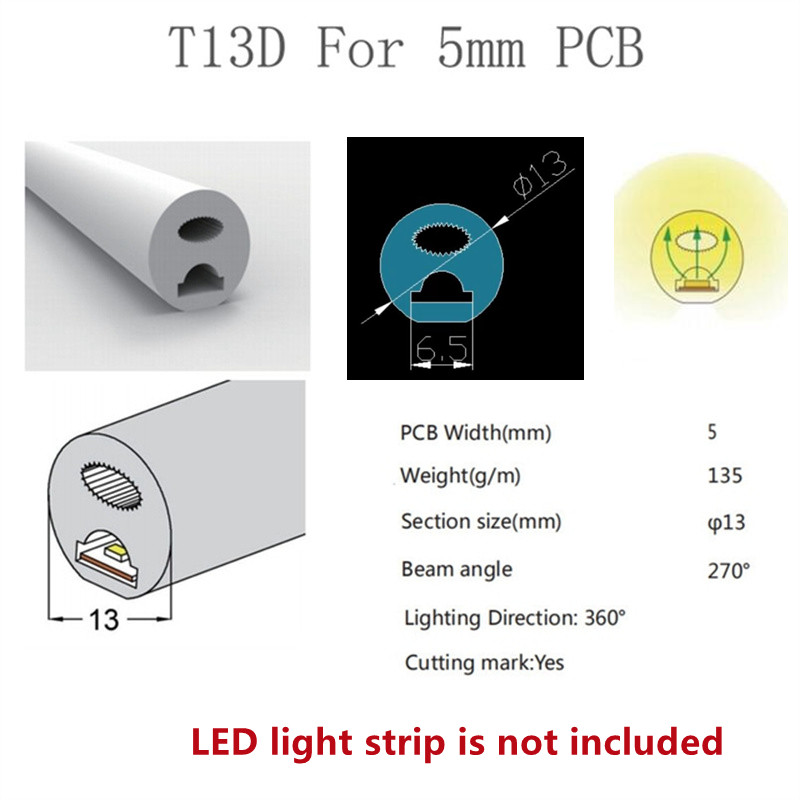 Colorful Separation Cuttable Neon LED Strip Light with 5V 12V 24V AC220V Power Supply