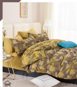Quality 100% Washed Cotton Color Weaving Double Jacquard Bedding Set wholesale