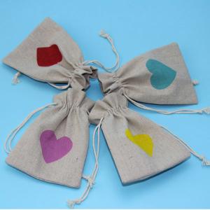 Quality Christmas Birthday Jewellery Linen Drawstring Gift Bags wholesale