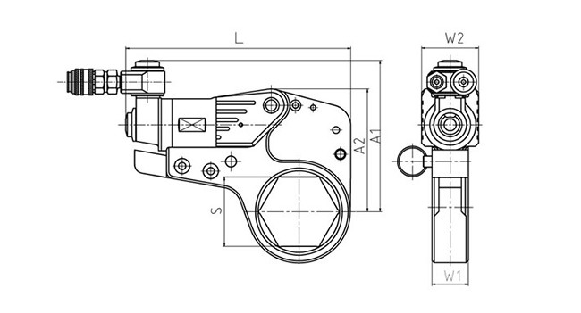 Cordless Hydraulic Power Tools , Industrial Adjustable High Torque Hydraulic Wrench PX Hollow