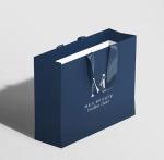 Custom Printed Shopping Gift Packaging Paper Bag Luxury Black White Retail Thick