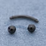 Black Cone Fake Eyebrow Piercing Jewelry Externally Threaded 8mm