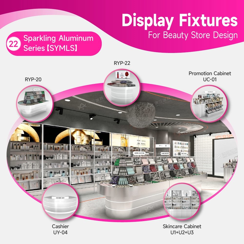 22-SYMLS Beauty Store Design With Shining Mold Aluminum Series