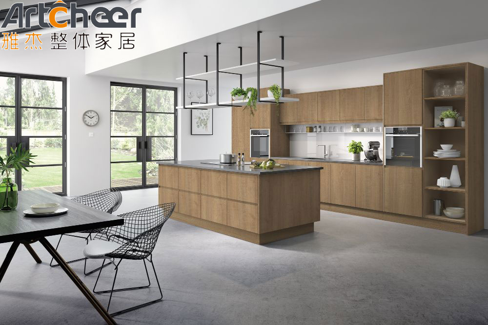 Mail Packing Wood Melamine Modern Furniture Kitchen Cabinet with E0 Grade Material