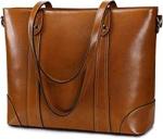 15.6 Inch Laptop Leather Tote Bag For Women PU Polyester Material