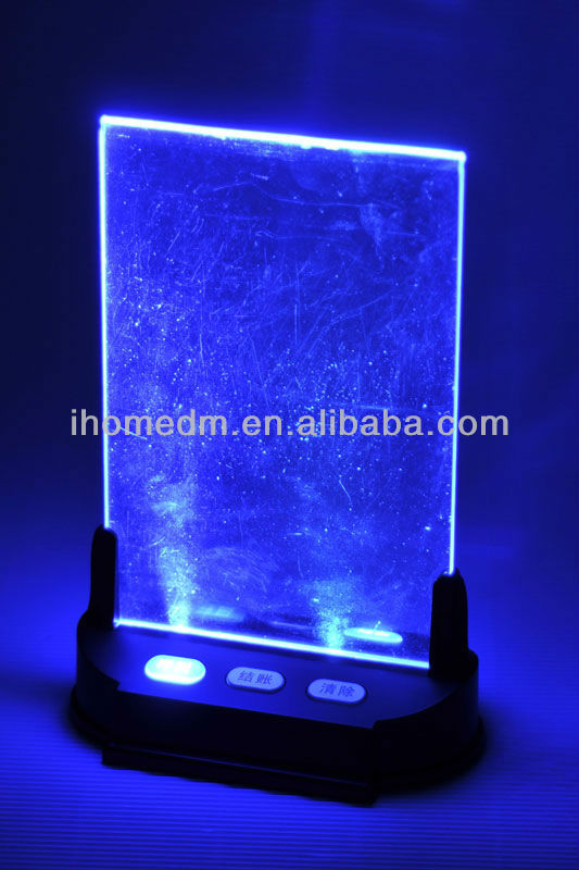 Restaurant high grade logo OEM night light wireless pager system long range call button with menu stand