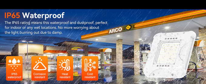 100W Square Gas Station Light IP65 With Adjustable Power / Color Temperature
