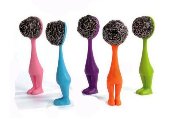 Handle Type Stainless Scouring Pad , Stainless Steel Scrubber For Bowls / Gas