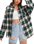 Women′s Flannel Plaid Shirts Button Down Regular Fit Long Sleeve Casual Shirts