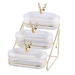 Golden Deer Minimalist Design Glass Plate Set Perfect for Food Storage Back to