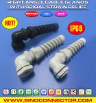 PG & Metric Thread Elbow Plastic Cable Glands, IP68 Right Angle Nylon Cable