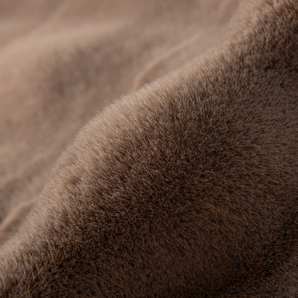 Knitted Luxury Long Pile 100% Polyester Fake Rabbit Faux Fur Fabric for Hood and Scarf