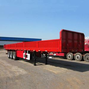 Quality 60 Tons Tri Axle Sidewall Q345B Cargo Semi Trailer wholesale