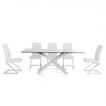 Tempered Glass Top 0.3m3 67kgs Steel Dining Set