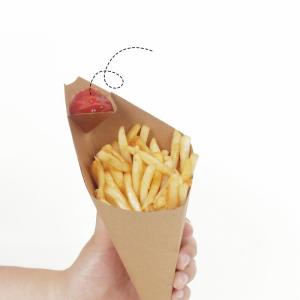 Quality Food French Fries Chicken Packaging Disposable Kraft Paper Box for Benefit of Buyers wholesale