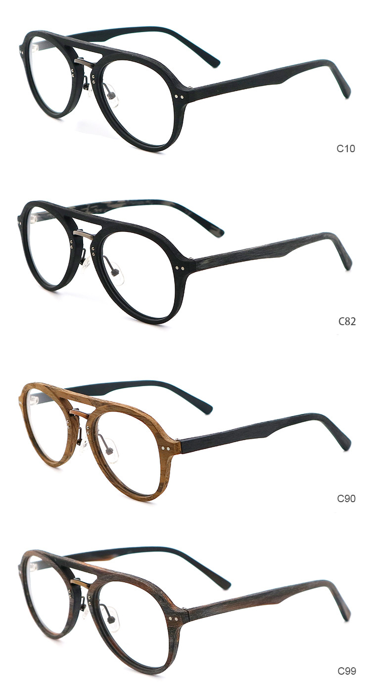 Retro And Art Wood Copy Acetate Optical Glasses Frame MR 093