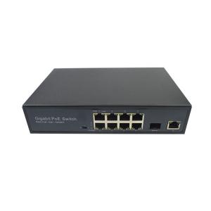 Quality Unmanaged Gigabit Fiber Optic POE Switch 8Port+1Ge Uplink+1 SFP AC Input 100~240V wholesale