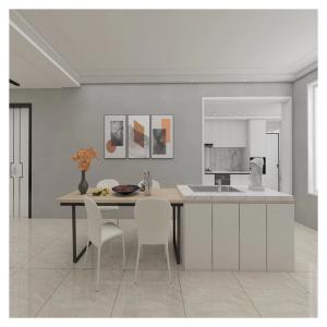 Quality Modern Kitchen Cabinet with Waterproof Skirting Profiles Baseboard and Black Benchtop wholesale