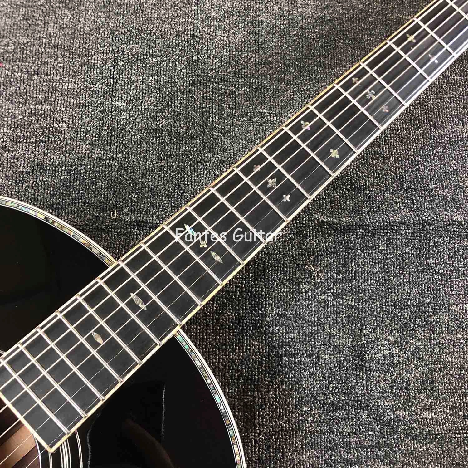 Custom Solid Cocobolo Back Side Real Abalone Inlay D Body Dreadnought Acoustic Guitar in Sunburst Color