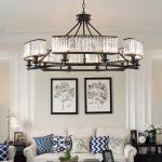 Modern American LED Crystal Chandelier Simple Atmosphere Luxury Hanging Dual