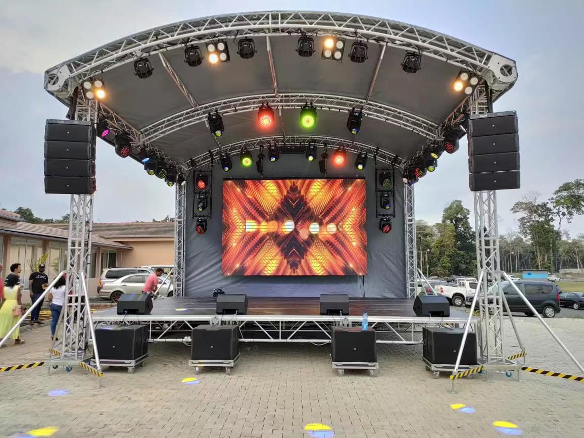 ARE Audio Line Array Speakers Outdoor Line Array with Eight Dual 10" Full Range and Four 21" Bandpass Subwoofers