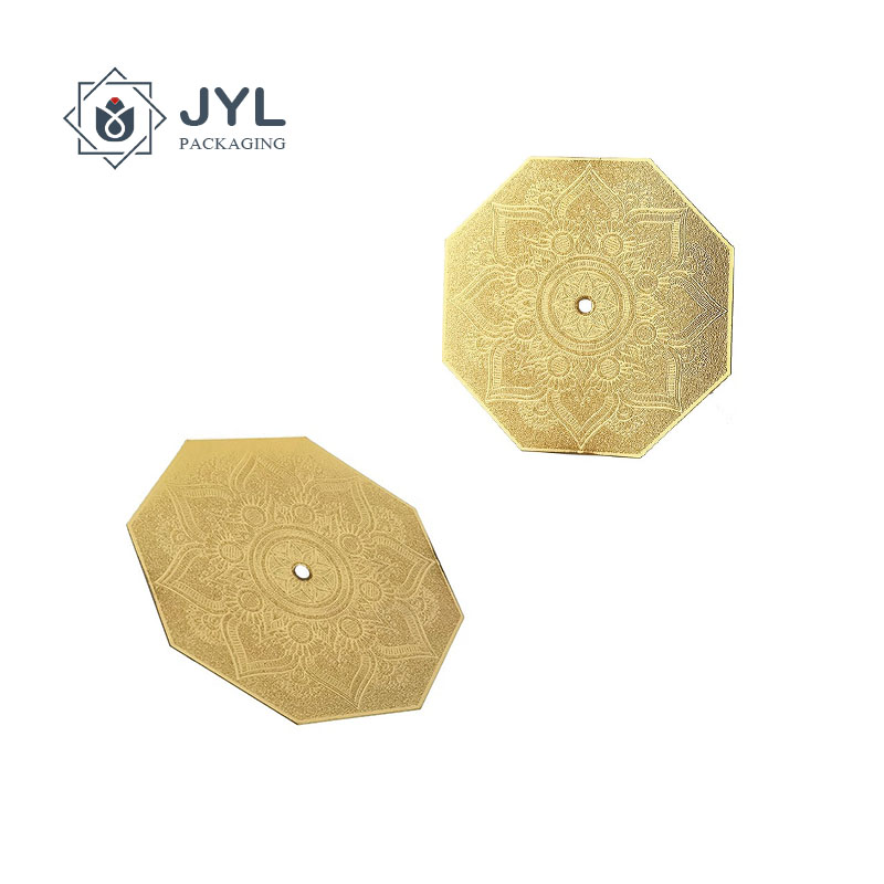 Etching Gold Foil Metal Sticker Labels Polygonal Stainless Steel