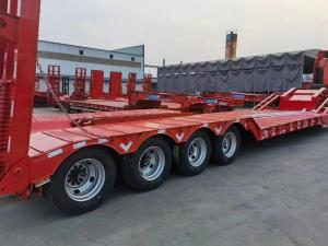 Quality Jost Kingpin 13-17m Low Bed Truck Semi-Trailer for Transporting Construction Machinery wholesale