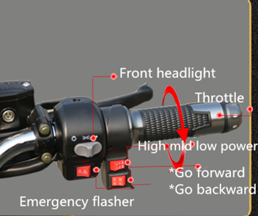 48V - 72V 500W Motor Foldable Electric 3 Wheel Scooter With Max Speed 20-32KM/Hour