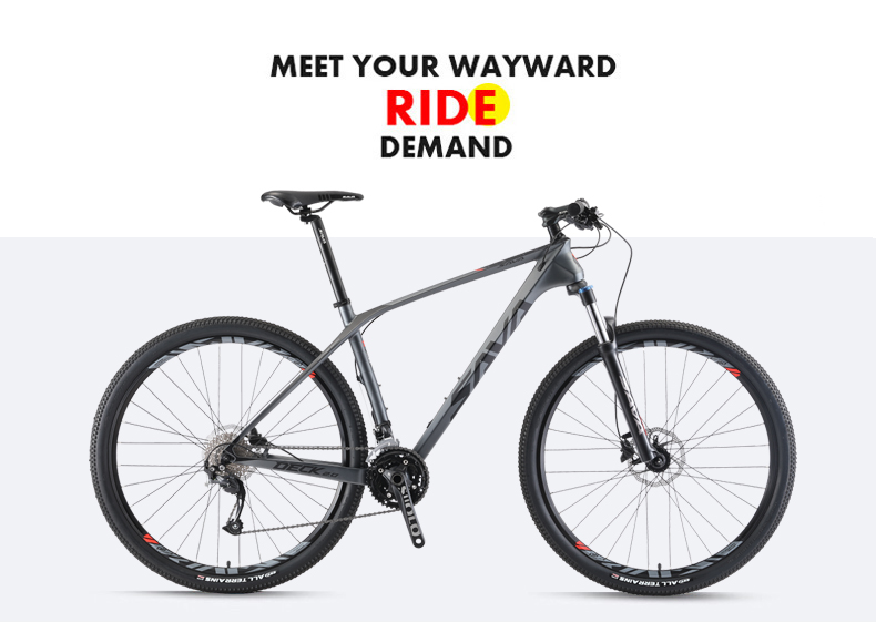 Black Red SHIMANO DEORE Mountain Bike , 27 Speed DECK2.0 Sava Carbon Mtb