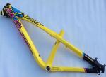 Aluminum All Mountain Dirt Jump Bike Frame 100 - 140 Mm Travel Yellow Color