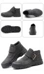 Anti-proof Unisex Suede Work Shoes in Gray Khaki for Industrial Safety