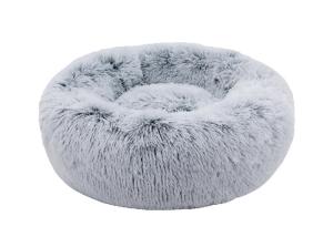 Quality Soft Plush Round Donut Faux Fur Washable Dog Bed 23.6 Inch 60cm wholesale