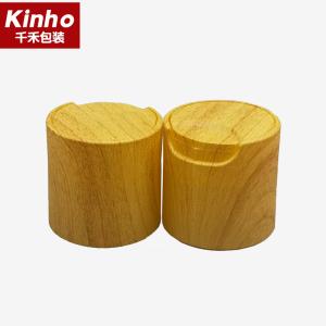 Quality Wooden Pattern 18mm Disc Top Caps Water Transfer 20mm 24mm 28mm Shampoo Bottle Tops wholesale