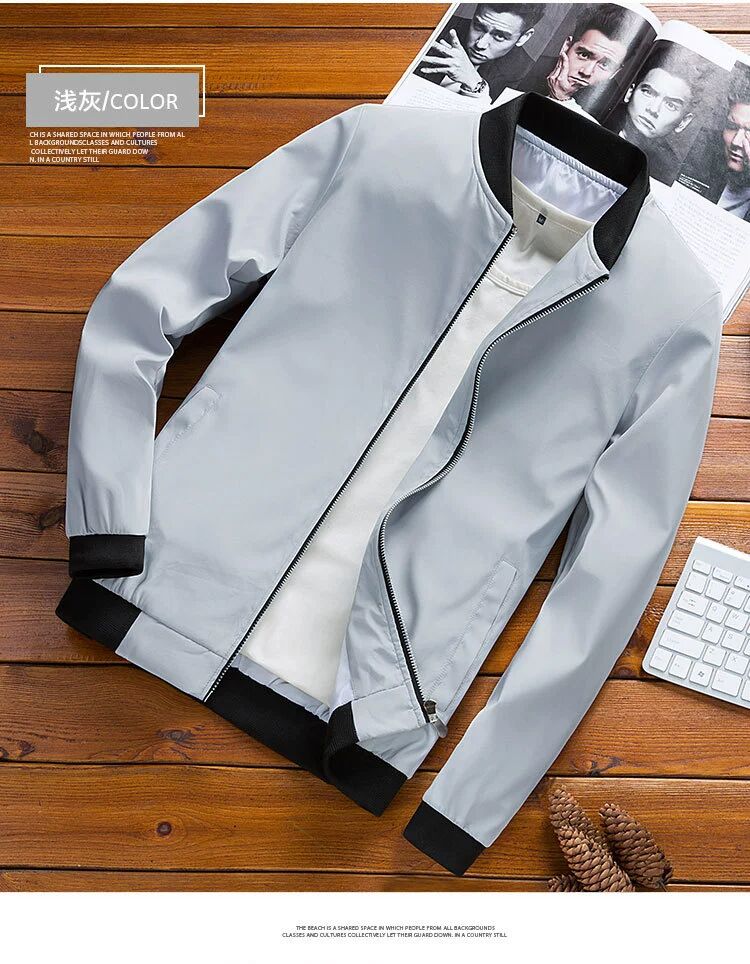 wholesale custom design High quality Mens jacket coat ultra-thin Leica clothes Casual Coat Slim Fit Jacket bomber jacket men