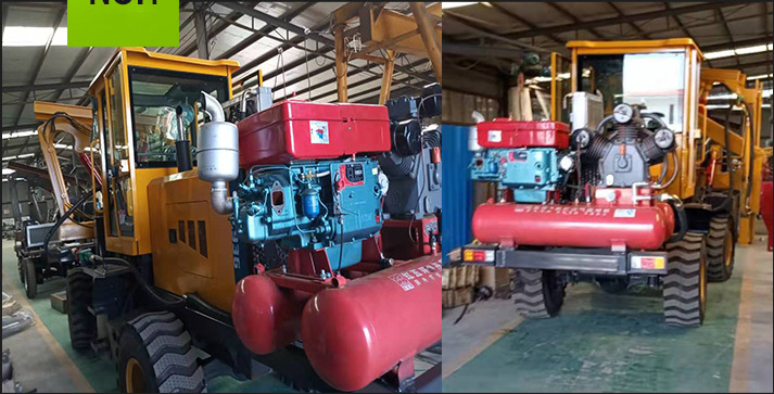 Guardrail Pile Driver Wheeled Highway Guardrail Drilling Machine Vibro Machine