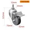 Buy cheap 3 Inch Caster Replacement Wheels 75mm Threaded Medium Duty Castors from wholesalers