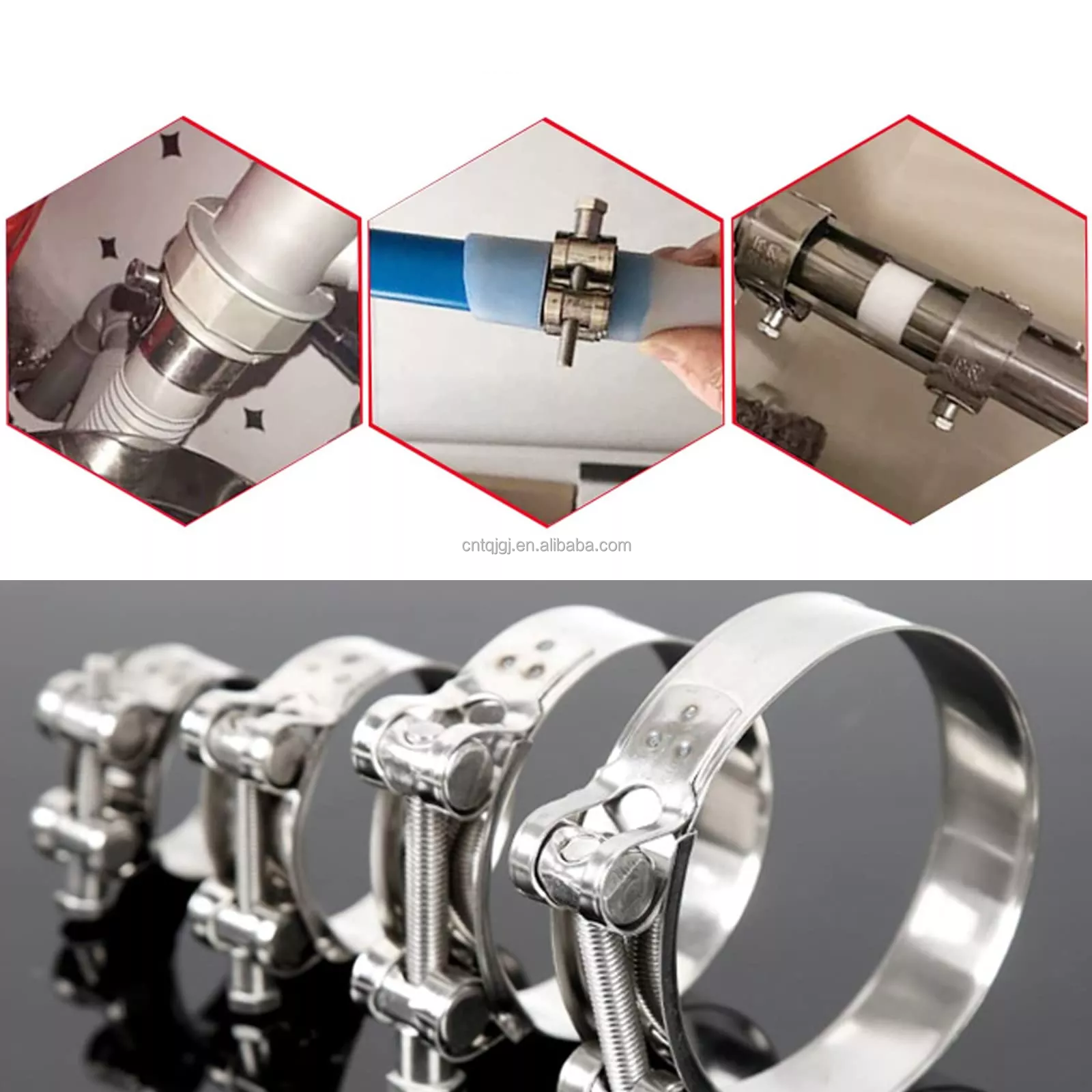 Heavy Duty Clamp Metric GB Standard T-Bolt Hose Clamp Adjustable Single Stainless Steel 304 for Mining Measurement System