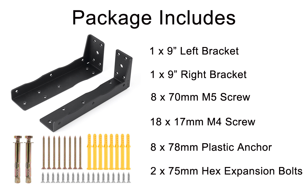 Single-Side Bracket Heavy Duty L-Shaped Right-Angle Bracket for Cabinet Shelf Support