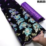 Supoo good quality shiny african lace velvet embroidery fabric with sequins