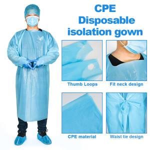 Quality Disposable Waterproof Isolation Gown Thumb Loop Protection Aprons Long Sleeve wholesale